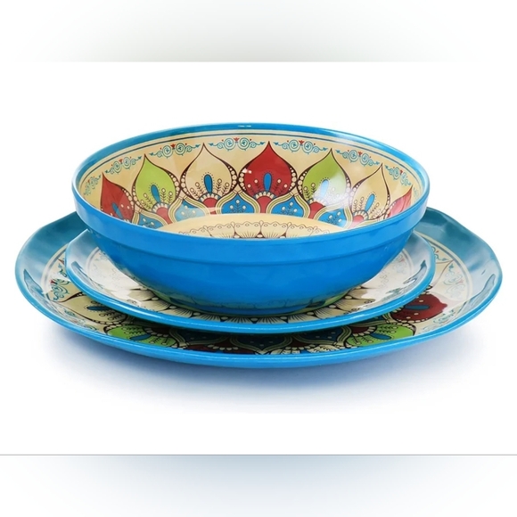 Elama Melamine 12pc Swt in Camilla Design - Picture 2 of 6